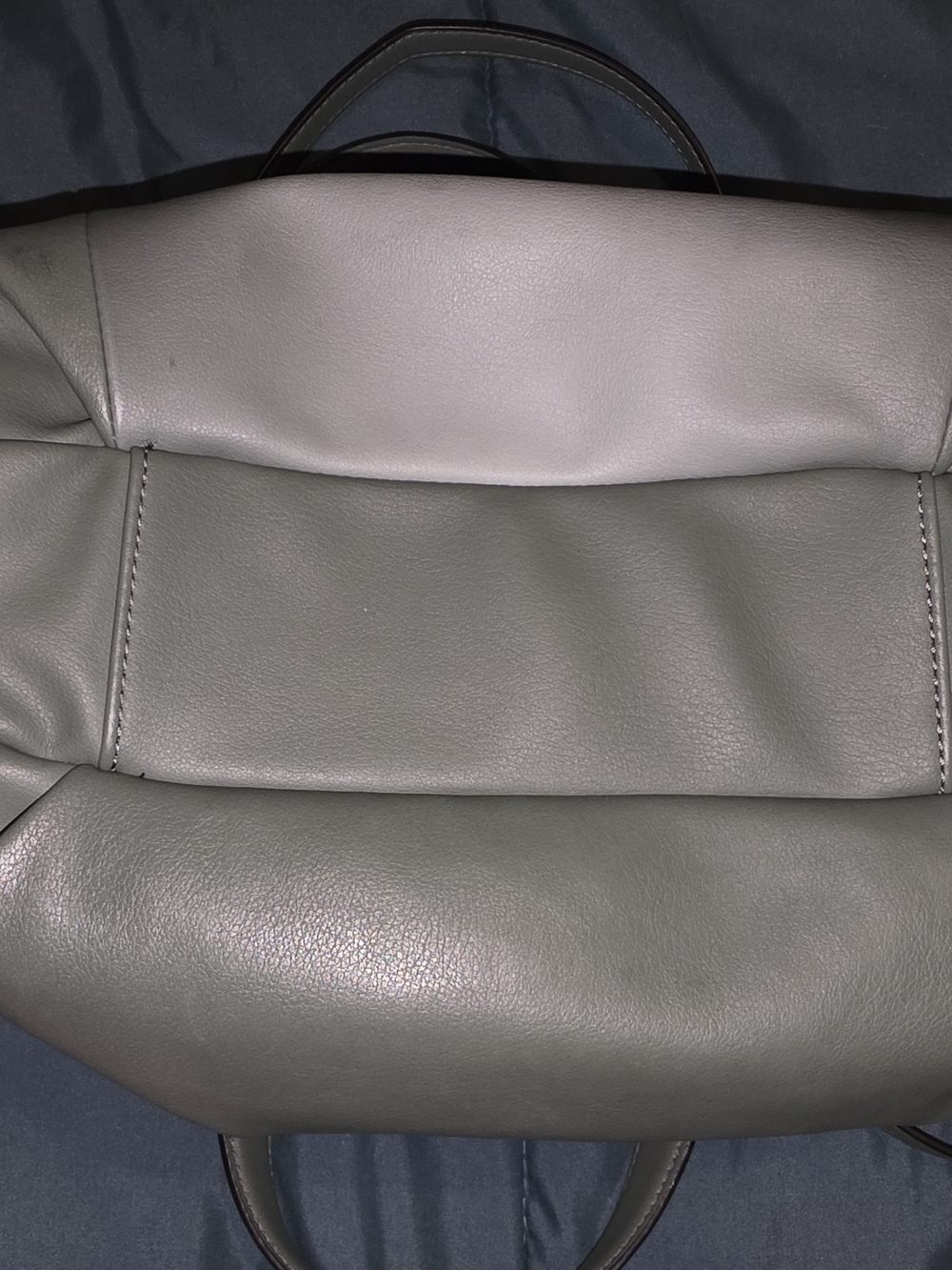 Simply Vera Vera Wang Light Gray Leather Tote with Lavender Interior